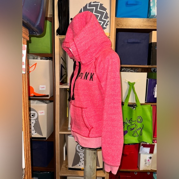 ♥️❤️VINTAGE VICTORIA SECRET FULL ZIP HOODIE-washed red - Picture 7 of 12